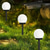preiswerte Bodenlichter-3 Stück Solar-Gartenlicht, kleines weißes Kugellicht, rundes Kugellicht, LED-Außendekoration, Landschaftsgarten, Villa, Rasenlicht, Bodensteckerlicht, wasserdicht