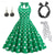 cheap Outfits-Polka Dots Retro Vintage 1950s A-Line Dress Swing Dress Flare Dress Polka Dot Women&#039;s Party / Evening Bachelorette Party Adults&#039; Dress Earrings Headband