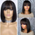 abordables Pelucas naturales de malla-Cabello humano remy Peluca Corta Recto Liso Sedoso Beto Bob corto Flequillo recto Con flequillo Color natural Suave Fácil vestidor Mejor calidad Hecho a Máquina Cabello Brasileño Mujer Negro 10