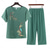 cheap Women&#039;s Sleepwear-Women&#039;s Pajamas Sets Floral Fashion Comfort Home Daily Bed Cotton And Linen Breathable Crew Neck Short Sleeve T shirt Tee Shorts Elastic Waist Summer Spring Home Outfits