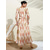 abordables Vestidos florales-Vestido largo de satén blanco para mujer, estampado floral, cuello en V, manga larga, ideal para invitadas a bodas, vacaciones, primavera y otoño.