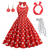 cheap Outfits-Polka Dots Retro Vintage 1950s A-Line Dress Swing Dress Flare Dress Polka Dot Women&#039;s Party / Evening Bachelorette Party Adults&#039; Dress Earrings Headband