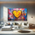 cheap Abstract Paintings-Handmade Textured love Oil Painting Textured Canvas Art Abstract Art Heart Handmade Painting Modern Living Room Wall Decor