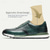 cheap Premium Leather Sneakers-Men&#039;s Dress Sneakers Leather Italian Full-Grain Cowhide Slip Resistant Lace-up Dark Green