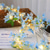 cheap Battery String Lights-Elegant Wedding Party Reception Flower String Lights – Blue 6-Petal Floral Vine Battery Operated Fairy Lights for Bedroom Seasonal Home Decor