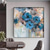 cheap Floral/Botanical Paintings-Handmade Oil Painting Canvas Wall Art Decoration Modern Abstract Blue Rose Flower for Home Decor Rolled Frameless Unstretched Painting