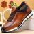 economico Scarpe da ginnastica in pelle premium-Per uomo Abito da ginnastica Di pelle Pelle bovina pieno fiore italiana Antiscivolo Con lacci intrecciali Marrone