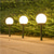 preiswerte Bodenlichter-3 Stück Solar-Gartenlicht, kleines weißes Kugellicht, rundes Kugellicht, LED-Außendekoration, Landschaftsgarten, Villa, Rasenlicht, Bodensteckerlicht, wasserdicht