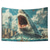 cheap Animal Tapestries-Surfing Shark Ocean Hanging Tapestry Wall Art Large Tapestry Mural Decor Photograph Backdrop Blanket Curtain Home Bedroom Living Room Decoration