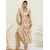 abordables Vestidos florales-Vestido largo de satén blanco para mujer, estampado floral, cuello en V, manga larga, ideal para invitadas a bodas, vacaciones, primavera y otoño.