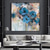 cheap Floral/Botanical Paintings-Handmade Oil Painting Canvas Wall Art Decoration Modern Abstract Blue Rose Flower for Home Decor Rolled Frameless Unstretched Painting