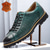 cheap Classic Dress Shoes-Men&#039;s Dress Sneakers Green Leather Black Toe Cap Rugged Sole