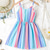 cheap Dresses-Kids Girls&#039; Dress Graphic Sleeveless Party Outdoor Casual Fashion Daily Casual Polyester Summer Spring 4 years+ lotus root starch Black sunflower Light blue stripes