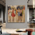 cheap People Paintings-Handmade Oil Painting Canvas Wall Art Decoration Modern Abstract Figure Street fashion Woman for Home Decor Rolled Frameless Unstretched Painting