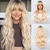 abordables Perruques Synthétiques Sans Bonnet-Perruque de cosplay Perruque Synthétique Ondulation Naturelle Coupe Droite Fabriqué à la machine Perruque 26 pouces Or clair Cheveux Synthétiques Femme Multicolore Couleur mixte