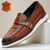 cheap Premium Leather Loafers-Men&#039;s Loafers Leather Black Brown Crocodile Pattern Metal Buckle