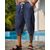 baratos Feriado-Homens Calças Capri Shorts de linho Shorts de verão Shorts de praia Calças Harem Bolsos Com Cordão Cintura elástica Tecido Conforto Respirável Comprimento da panturrilha Férias Feriado Praia Havaiana