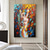 cheap Nude Art-Handmade Oil Painting Canvas Wall Art Decoration Abstract Colorful Lovers Nude Figure for Home Decor Rolled Frameless Unstretched Painting