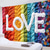 abordables Mariage-Juin Mois de la Fierté Mois de la Fierté LGBTQ LGBT Amour Arc-en-ciel Tapisserie Suspendue Joyeuse Fête Décoration Extérieure