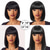 abordables Pelucas naturales de malla-Cabello humano remy Peluca Corta Recto Liso Sedoso Beto Bob corto Flequillo recto Con flequillo Color natural Suave Fácil vestidor Mejor calidad Hecho a Máquina Cabello Brasileño Mujer Negro 10