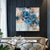 cheap Floral/Botanical Paintings-Handmade Oil Painting Canvas Wall Art Decoration Modern Abstract Blue Rose Flower for Home Decor Rolled Frameless Unstretched Painting
