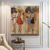 cheap People Paintings-Handmade Oil Painting Canvas Wall Art Decoration Modern Abstract Figure Street fashion Woman for Home Decor Rolled Frameless Unstretched Painting