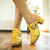 cheap Women&#039;s Clogs &amp; Mules-Women&#039;s Sandals Slippers Clogs Plus Size Handmade Shoes Outdoor Daily Beach Rivet Block Heel Round Toe Vintage Casual Comfort Walking Premium Leather Loafer Yellow