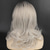 cheap Synthetic Trendy Wigs-Wig Natural Wave Asymmetrical With Bangs Wig Short Grey Synthetic Hair Women&#039;s Classic Gray Medium Ombre Grey Wavy Wigs