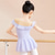 baratos Roupa Infantis de Dança-Roupas de Dança para Crianças Balé Vestido Laço Fru-Fru Cor Pura Para Meninas Espetáculo Treino Manga Curta Alto Misto de Algodão