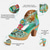 cheap Women&#039;s Sandals-Women&#039;s Hand-Painted Leather Sandals with Floral Cutout Design and Chunky Heel, Vintage Peep Toe Dress Shoes for Summer Parties, Art Events, and Bohemian Outfits
