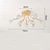 abordables Diseño Sputnik-Lámpara LED blanca cálida 73/80/85 cm 9/12/15 luces lámpara de techo de cristal de lujo moderna pantalla de flores de cristal LED montaje semi empotrado dormitorio 110-240v