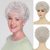 cheap Older Wigs-Short White Wigs for Women Synthetic Layered Curly Pixie Wig with Bangs Natural Looking Costume Hair Wig