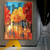 cheap Abstract Paintings-Handmade Oil Painting Canvas Wall Art Decoration Colorful Abstract Rain Street Landscape for Home Decor Rolled Frameless Unstretched Painting
