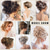 cheap Chignons-Messy Bun Hair Piece Claw Clip Synthetic Chignon Tousled Updo with Tendrils Hair Extensions Hair Bun Curly Wavy Faux Hair Bun Hair Scrunchies Hair Accessories for Women (Medium Blonde)