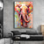 cheap Animal Paintings-Handmade Oil Painting Canvas Wall Art Decoration Abstract Cartoon Animal Pink Elephant for Home Decor Rolled Frameless Unstretched Painting