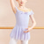 baratos Roupa Infantis de Dança-Roupas de Dança para Crianças Balé Vestido Laço Fru-Fru Cor Pura Para Meninas Espetáculo Treino Manga Curta Alto Misto de Algodão
