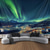 cheap Landscape Tapestry-Aurora Northern Lights Hanging Tapestry Wall Art Large Tapestry Mural Decor Photograph Backdrop Blanket Curtain Home Bedroom Living Room Decoration