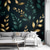 cheap Floral &amp; Plants Wallpaper-Cool Wallpapers Wall Mural Green Golden Leaves Wallpaper Wall Sticker Covering Print Adhesive Required Canvas Home Décor