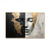 abordables Peintures à l&#039;huile-Peintures abstraites de visages de filles peintes à la main sur toile, peinture noire et blanche, œuvres d&#039;art figuratives dorées, peinture murale minimaliste pour la décoration intérieure, cadre