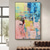 cheap Abstract Paintings-Handmade Colorful Abstract Painting on Canvas Pink Painting Blue Painting Bright Wall Art Fantasy Painting Texture Painting Large Abstract Painting Framed Ready To Hang