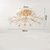 abordables Diseño Sputnik-Lámpara LED blanca cálida 73/80/85 cm 9/12/15 luces lámpara de techo de cristal de lujo moderna pantalla de flores de cristal LED montaje semi empotrado dormitorio 110-240v