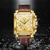 cheap Quartz Watches-OLEVS Men Quartz Watch Creative Outdoor Sports Fashion Luminous Calendar Chronograph Waterproof Leather Watch