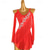 preiswerte Eiskunstlaufkleider-Eiskunstlaufkleid Damen Mädchen Eislaufen Kleider Rot Patchwork Quaste Gitter Spandex Hochelastisch Ausbildung Praxis Professionell Eiskunstlaufkleidung Klassisch Kristalle Langarm Eislaufen