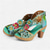 cheap Women&#039;s Sandals-Women&#039;s Hand-Painted Leather Sandals with Floral Cutout Design and Chunky Heel, Vintage Peep Toe Dress Shoes for Summer Parties, Art Events, and Bohemian Outfits