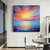 cheap Oil Paintings-Oil Painting Hand painted Customized Sky Clouds Landscape Canvas Oil Painting handmade Sunraise Sunset Art painting hand painted Abstract Cedar Textured sunset sea wall painting for Living Room