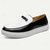 cheap Casual-Men&#039;s Black and White Patent Faux Leather Loafers with Bow Detail – Stylish Slip-On Dress Shoes for Formal Events and Parties