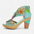 cheap Women&#039;s Sandals-Women&#039;s Hand-Painted Leather Sandals with Floral Cutout Design and Chunky Heel, Vintage Peep Toe Dress Shoes for Summer Parties, Art Events, and Bohemian Outfits
