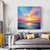 cheap Oil Paintings-Oil Painting Hand painted Customized Sky Clouds Landscape Canvas Oil Painting handmade Sunraise Sunset Art painting hand painted Abstract Cedar Textured sunset sea wall painting for Living Room