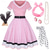 billige Antrekk-1950-talls vintage-inspirert flare-kjole damekostyme vintage cosplay dateparty&amp;amp; kveld festival silke skjerf