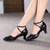 cheap Ballroom Shoes &amp; Modern Dance Shoes-Women&#039;s Modern Dance Shoes Ballroom Dance ChaCha Square Dance Plus Size Heel Sequins Cuban Heel Buckle Adults&#039; Black Silver Red